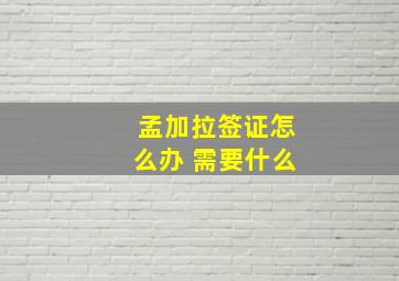 孟加拉签证怎么办 需要什么